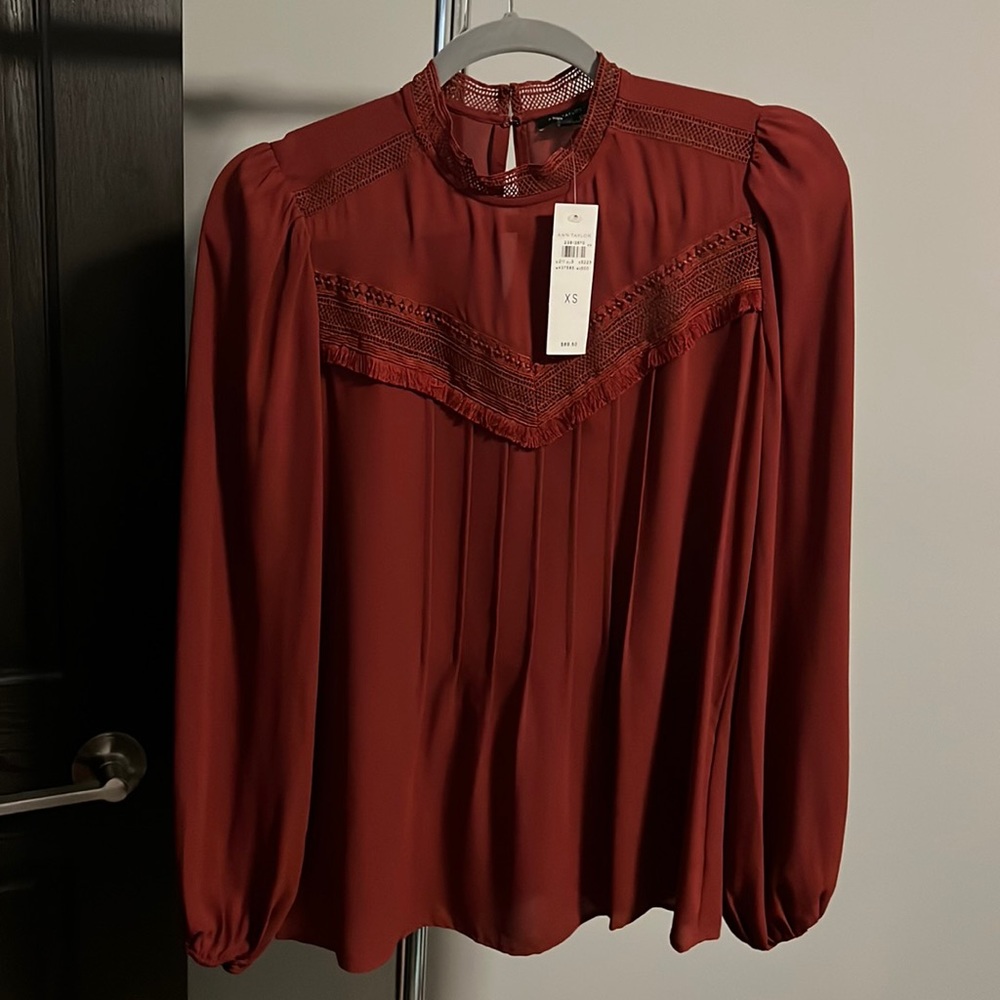 Stunning deep red blouse size XS w/ tags